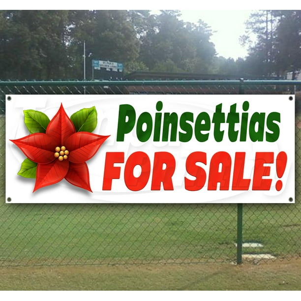 Poinsettias Red & Chrome 13 oz Banner Heavy-Duty Vinyl Single-Sided with Metal Grommets Poinsettias Red & Chrome 13 oz Banner Heavy-Duty Vinyl Single-Sided with Metal Grommets
